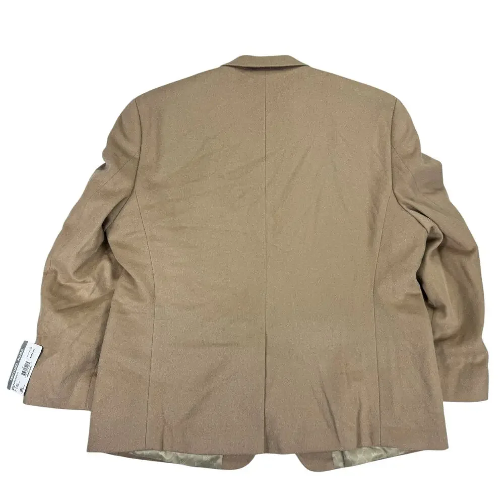 Michael Kors Mens Kipp Wool Cashmere Luxury Classic Fit Sport Coat Tan 46S